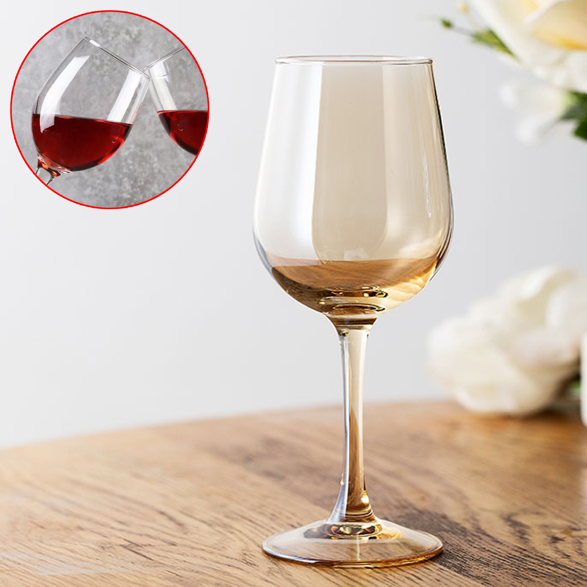 370ML Clear Stemmed Wine Glass