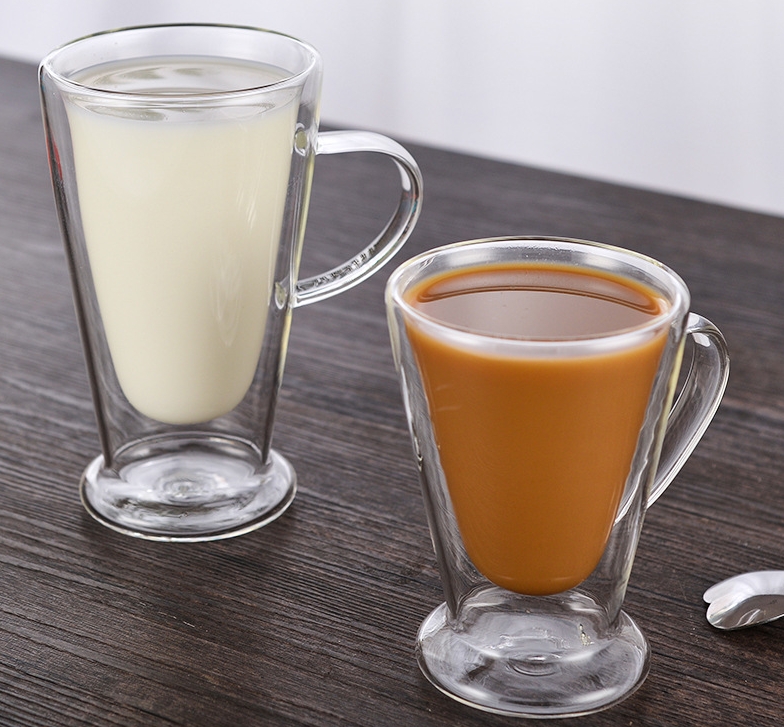 Clear Double Wall Glass with Handle