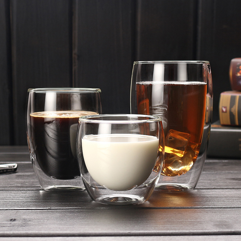 Double Walled Insulated Clear Glass Tumbler