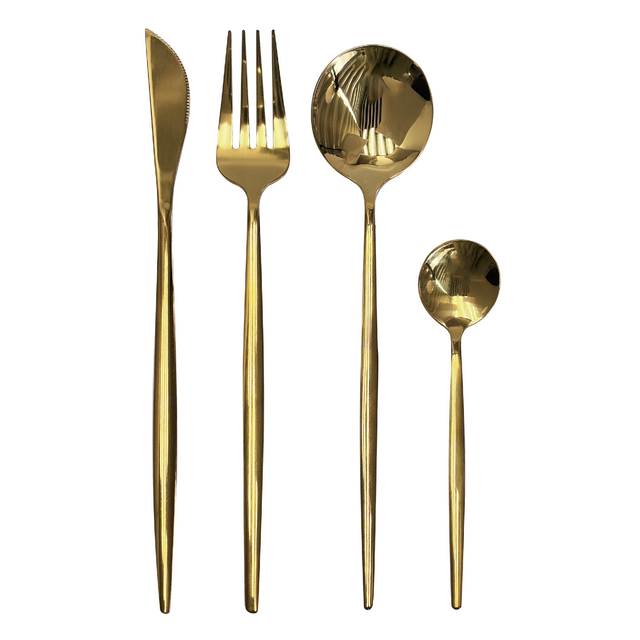 Gold/Silver Plated Minimalist Stainless Steel Cutlery Set