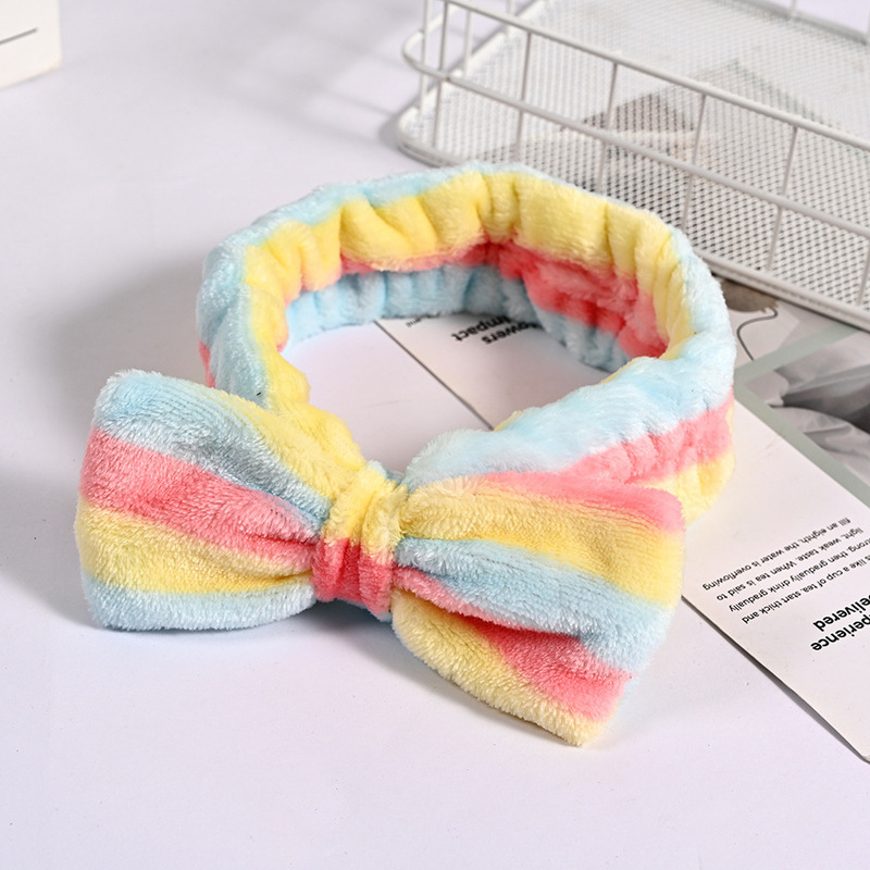 Striped Plush Bow Headband