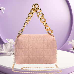 Pink Quilted Chain Shoulder Bag
