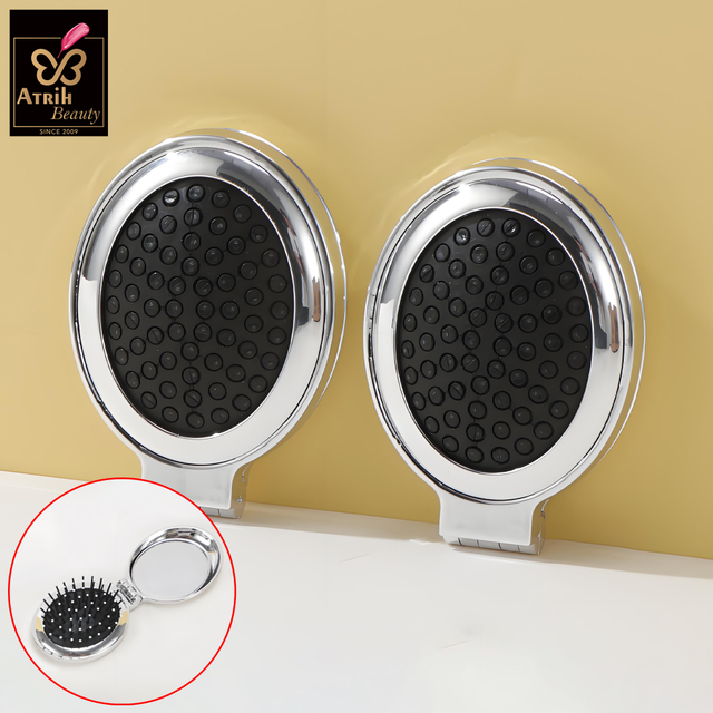Beauty Compact Hair Brush with Mirror