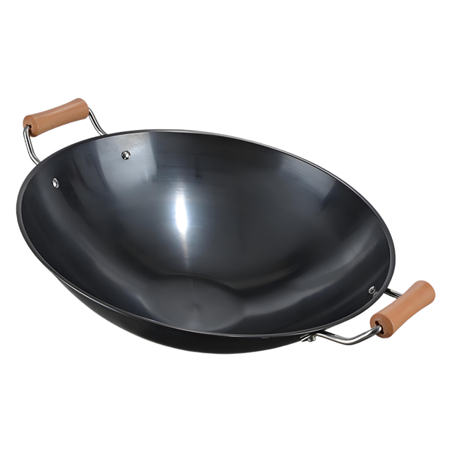 Iron Wok with Wooden Handles