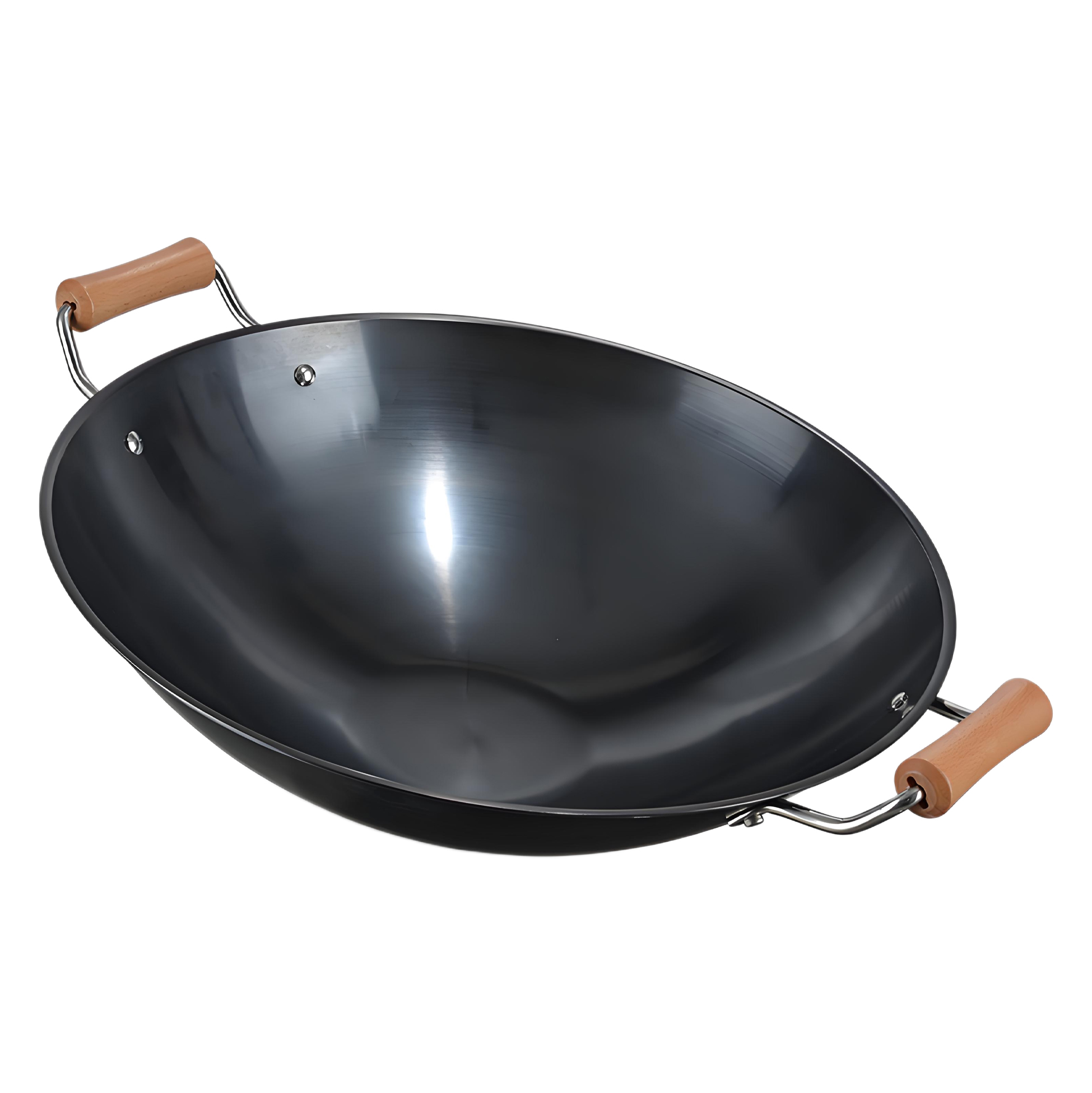 Iron Wok with Wooden Handles