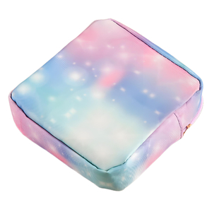 Pastel Galaxy Printed Square Makeup Bag