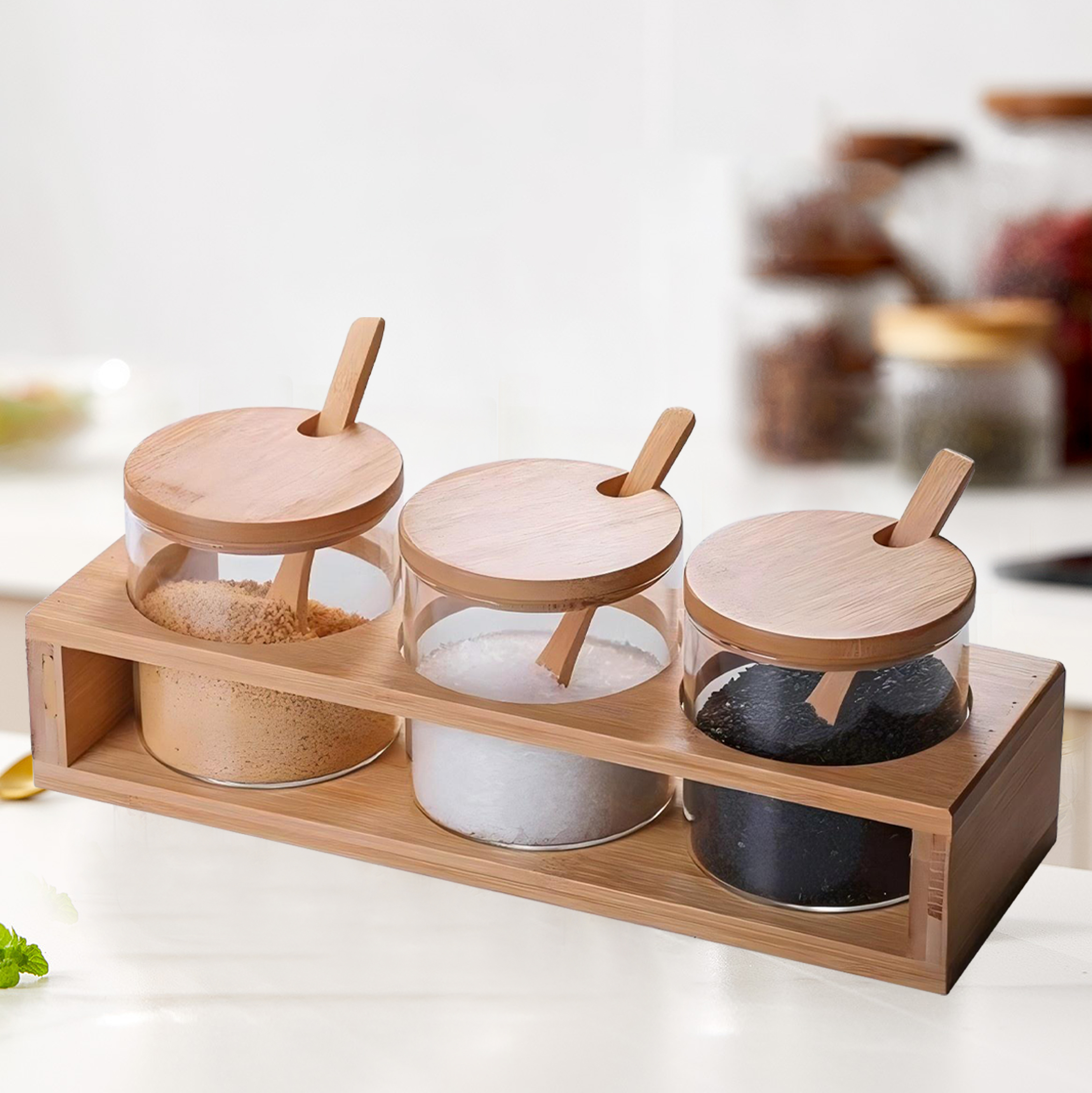 Kitchen 3-Piece Seasoning Containers