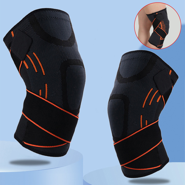 Knee Brace for Men & Women Outdoor Sports 3D Weaving Compression Knee Support with Adjustable Strap