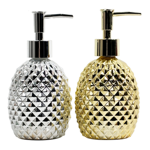 360ml Pineapple-Shaped Glass Soap Dispenser with Gold Pump