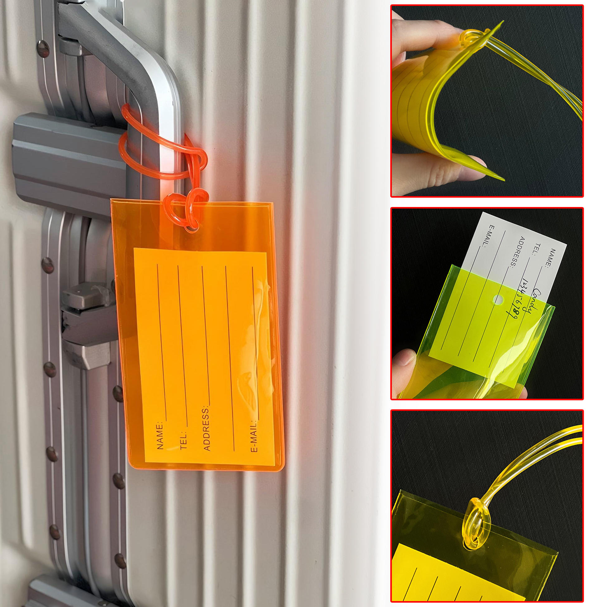 Coded Luggage Tags with Elastic Straps 