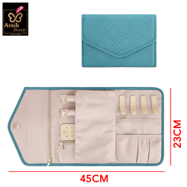 Pink Polyester Jewelry Organizer Wallet