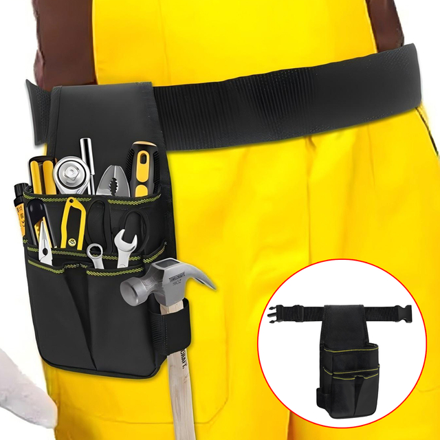 Black Waist Mounted Tool Pouch