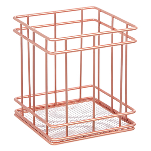 Rose Gold Iron Makeup Brush Organizer