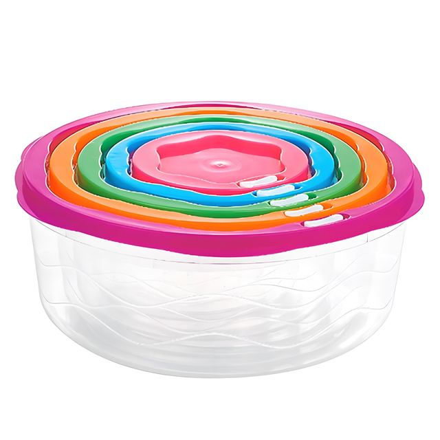 5 Piece Plastic Food Storage Bowl Set