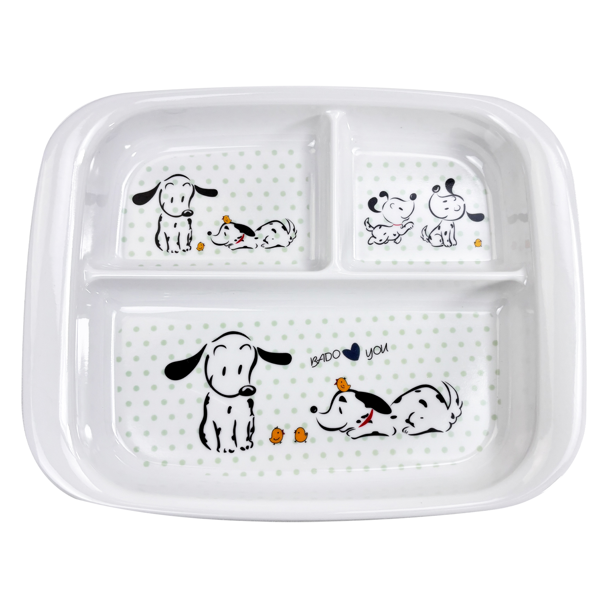 Kids' Melamine Divided Plate with Cute Cartoon Design