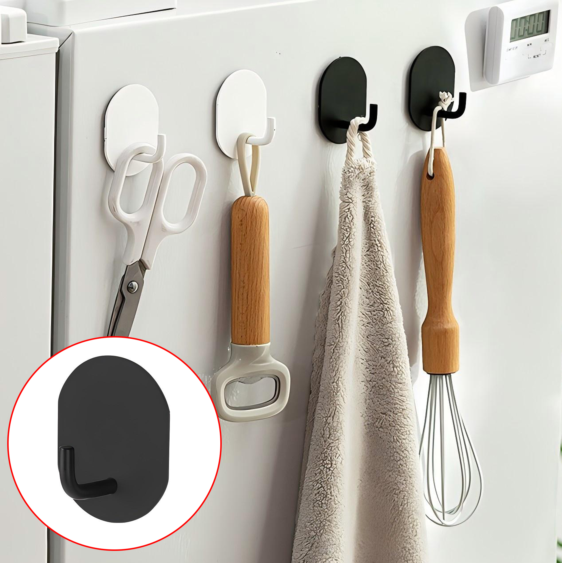 Set of 2 Stainless Steel Wall Mounted Hooks