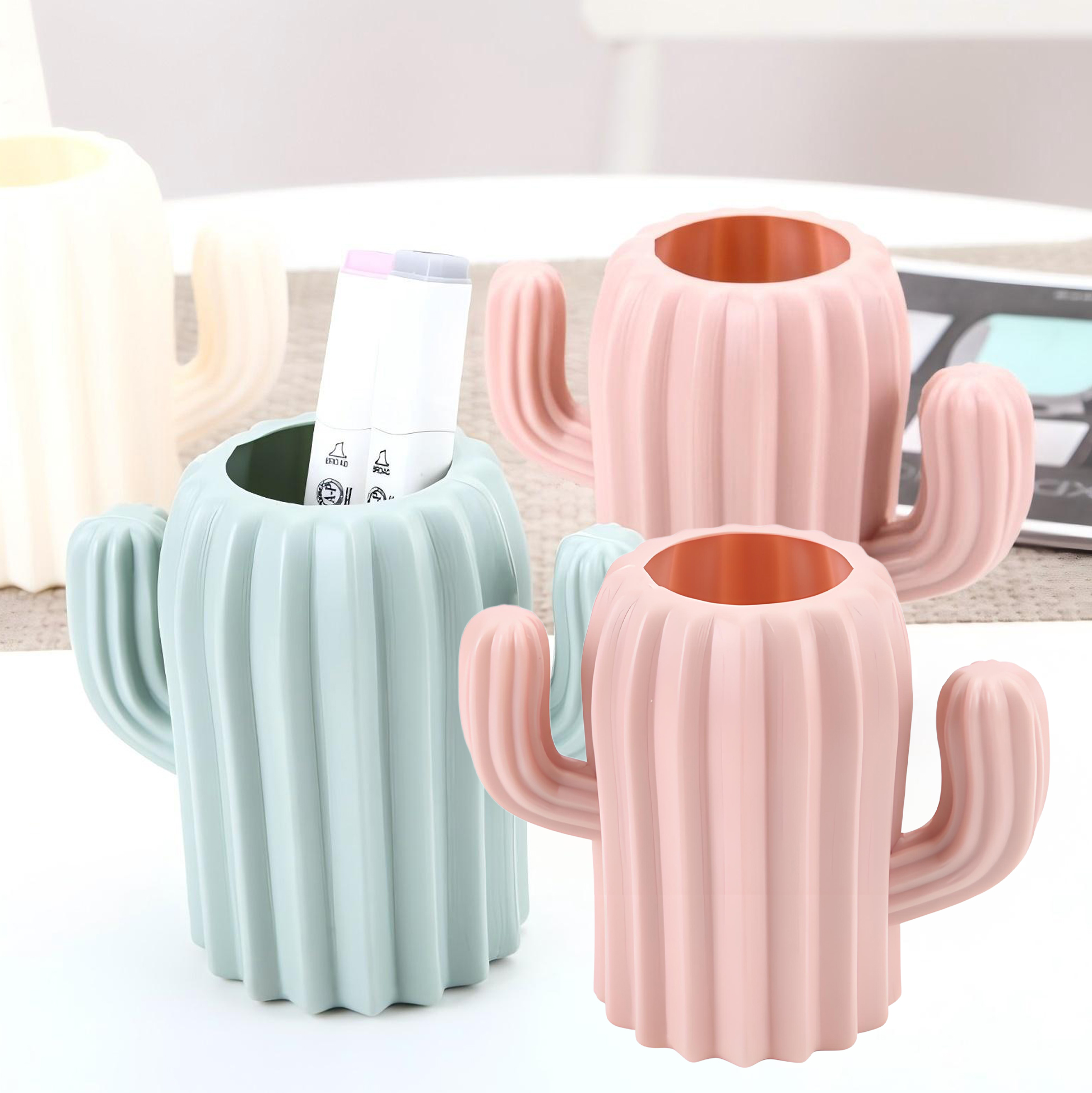 Cactus Shaped Stationery Pen Holder