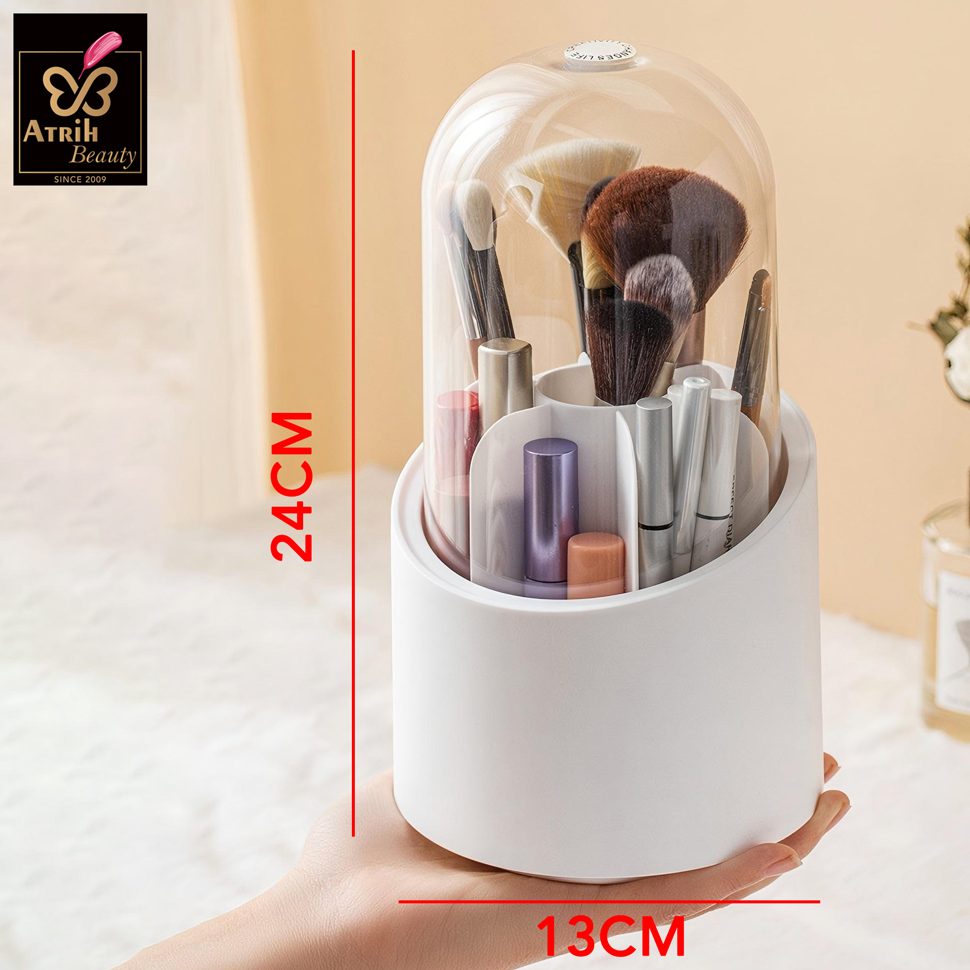 Rotating Makeup Brush Organizer