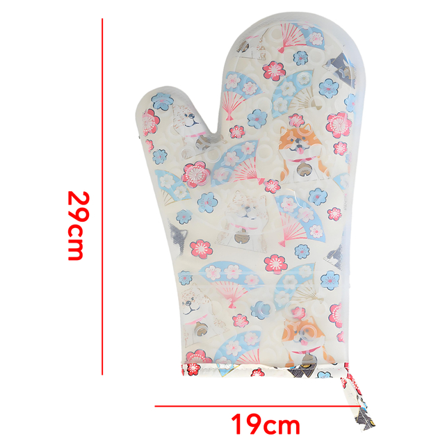 Floral Patterned Silicone Oven Mitt