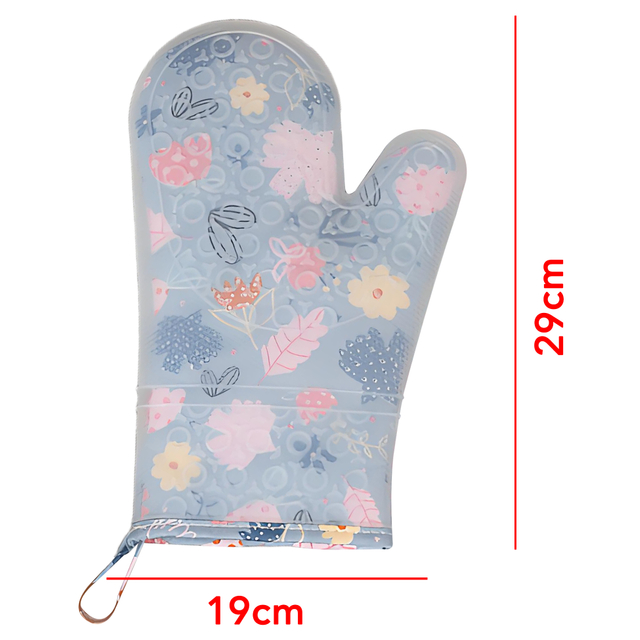 Floral Themed Silicone Oven Mitt