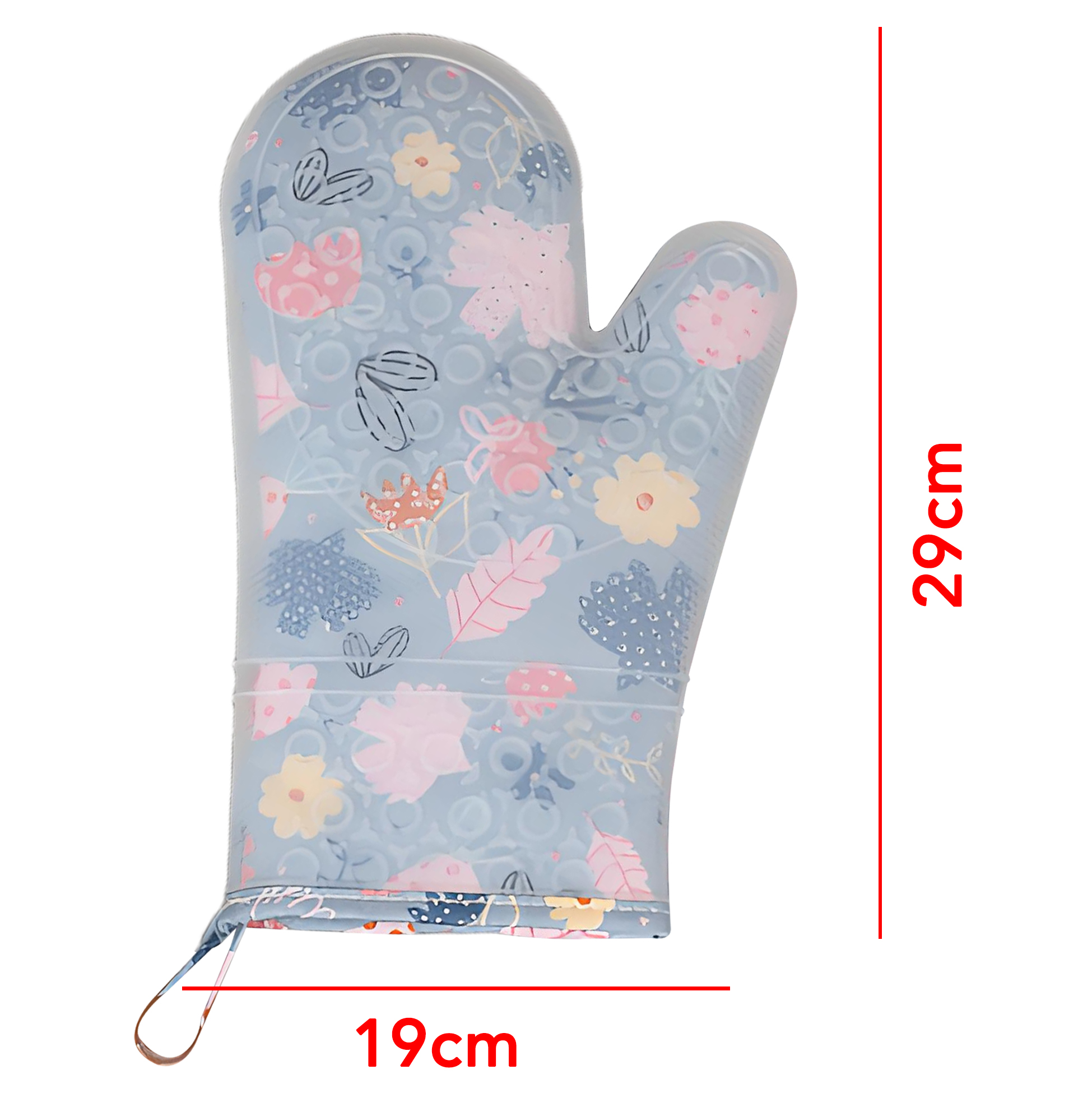 Floral Themed Silicone Oven Mitt