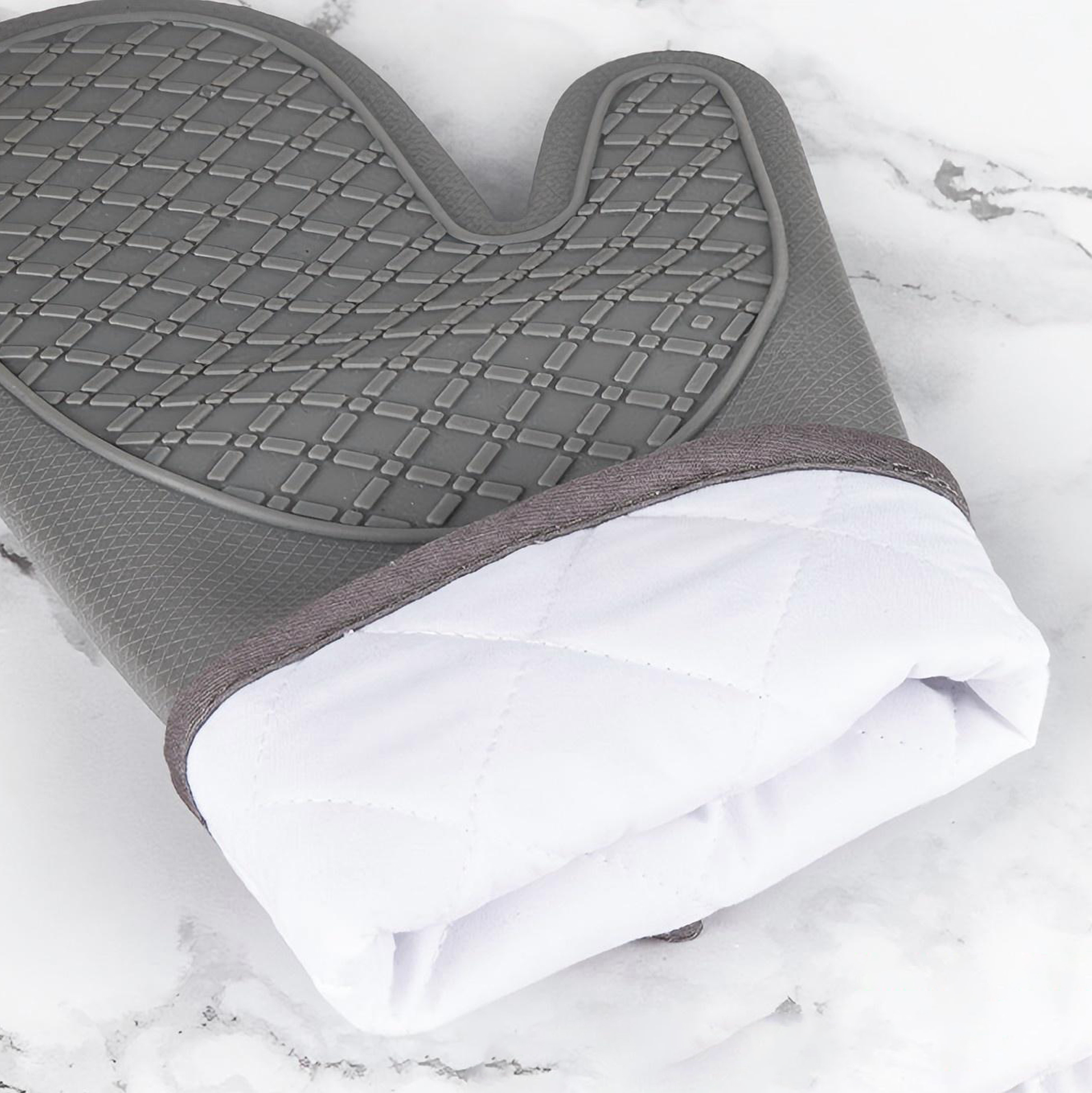 Stylish Grey Silicone Oven Mitt