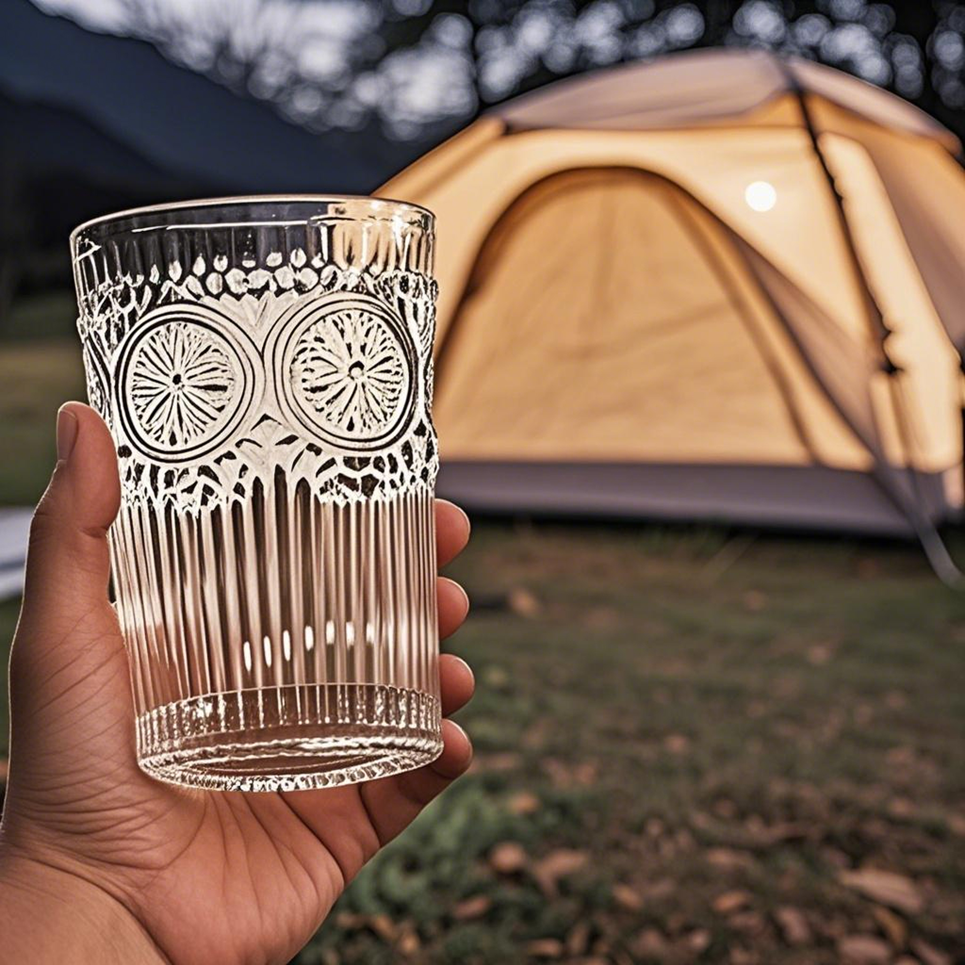 350ML Sunflower Embossed Clear Glass Cup