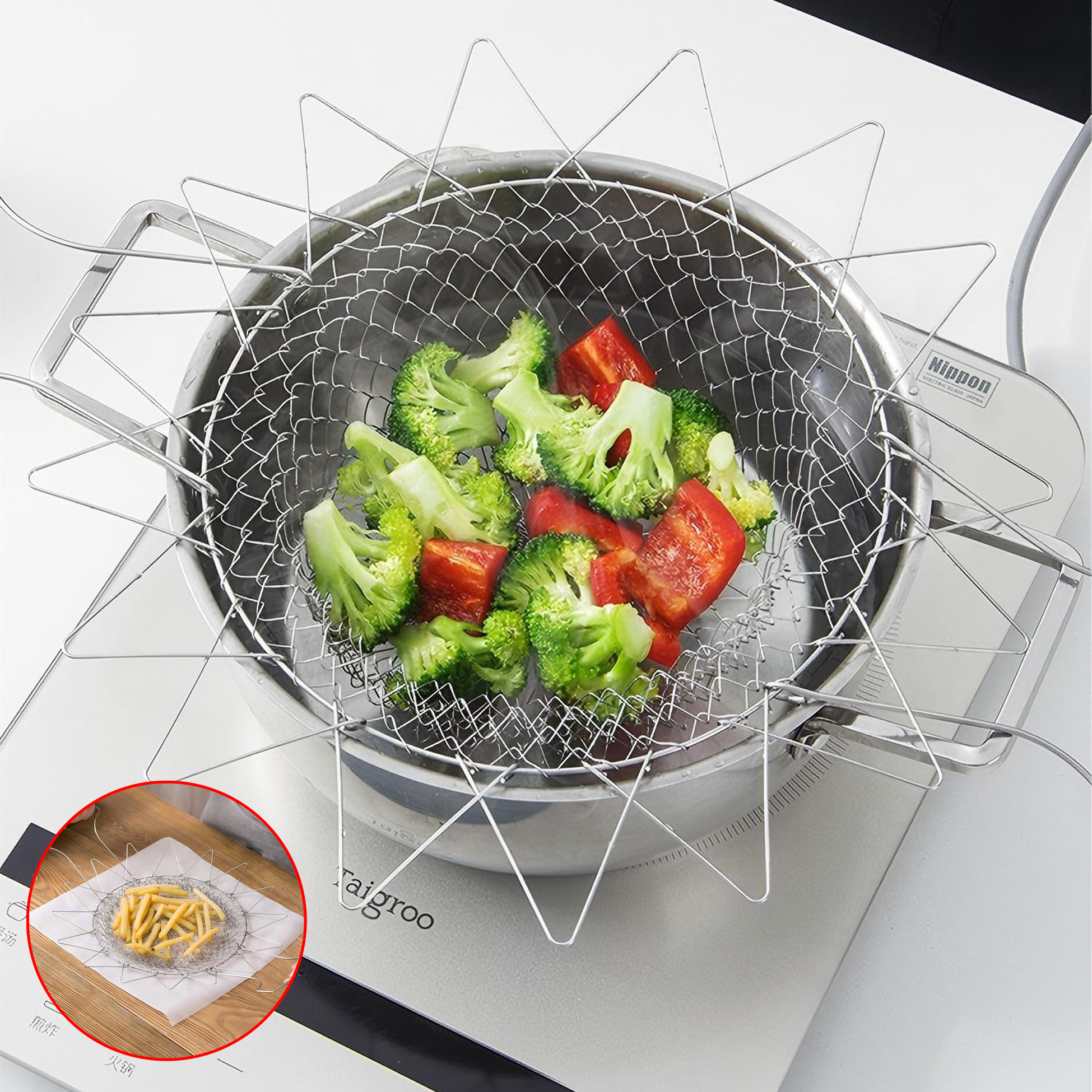 Stainless Steel Frying & Draining Basket
