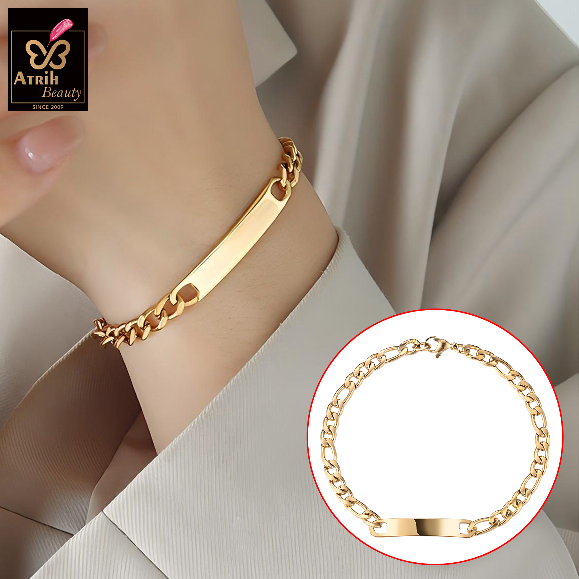 Stainless Steel Bracelet with Chunky Link Chain