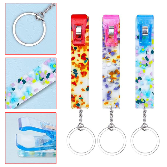 Colorful Resin Card Clip Keychain