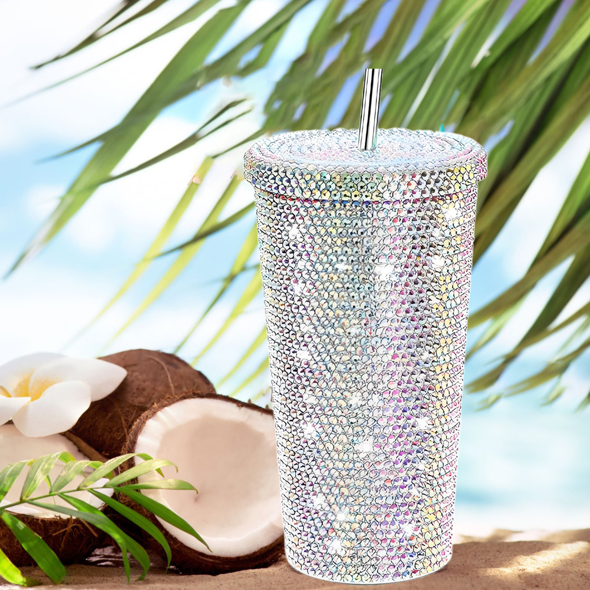 Bling Diamond Tumbler With Keychain