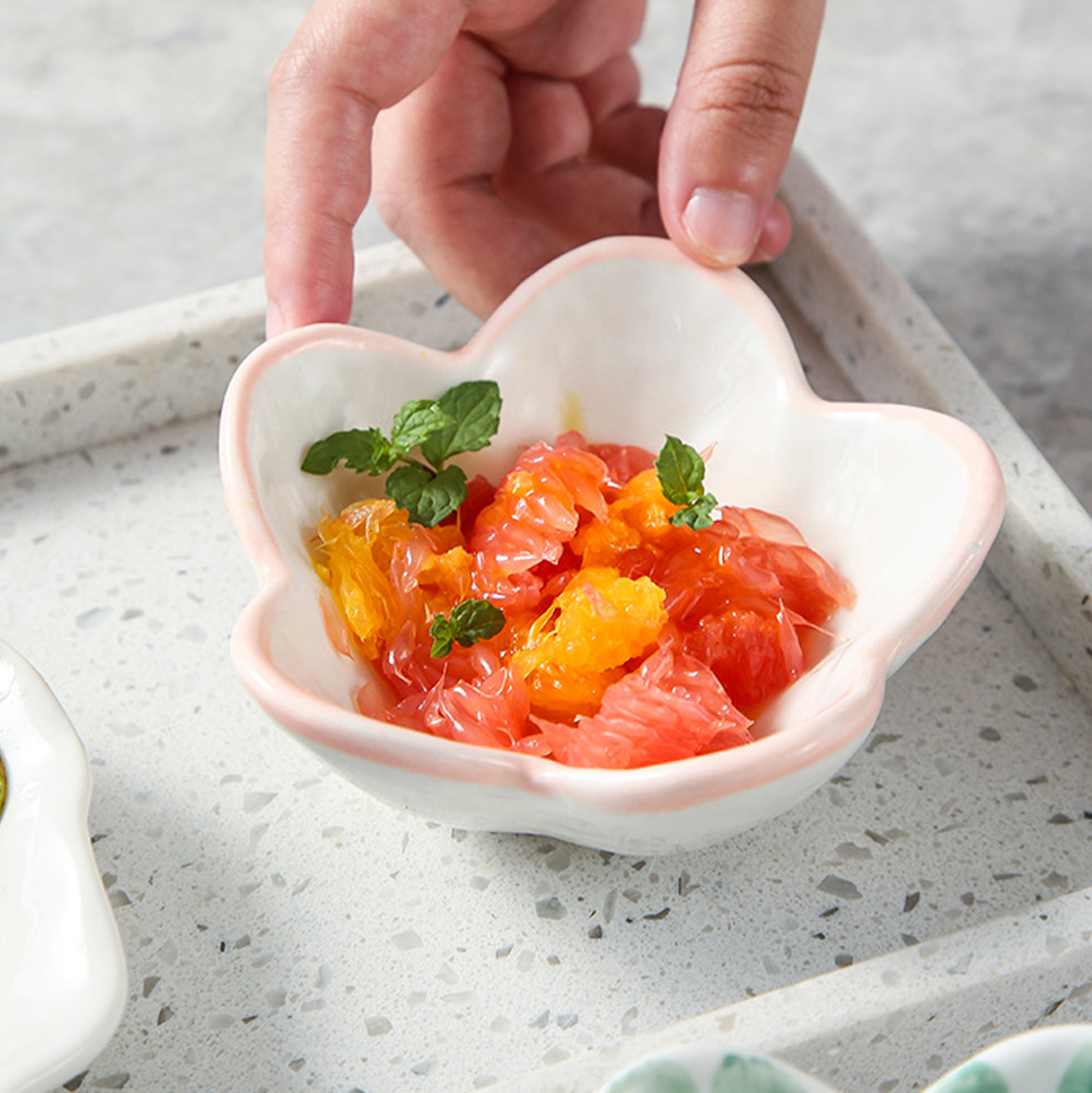 Flower-Shaped Ceramic Snack Bowl