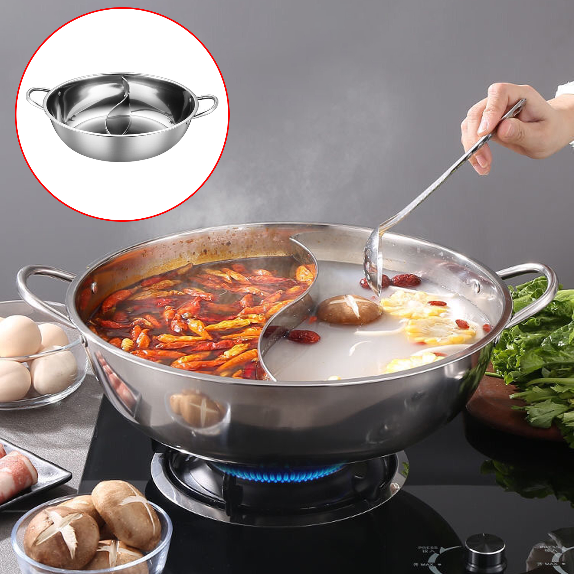 Stainless Steel Dual-Flavor Hot Pot