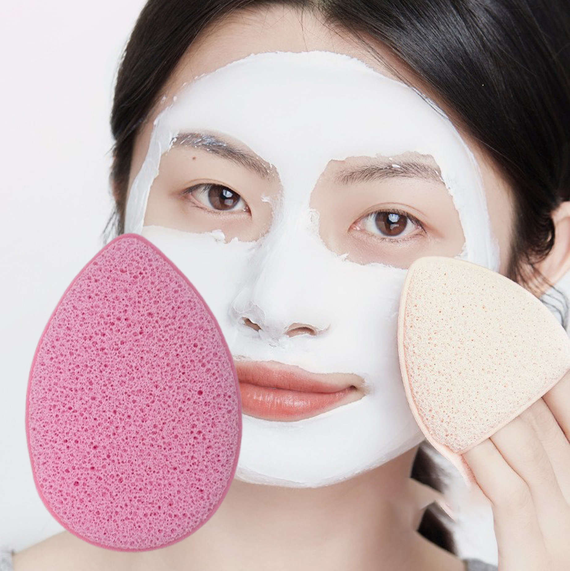 Dual-Layer Teardrop Facial Cleansing Sponges Set