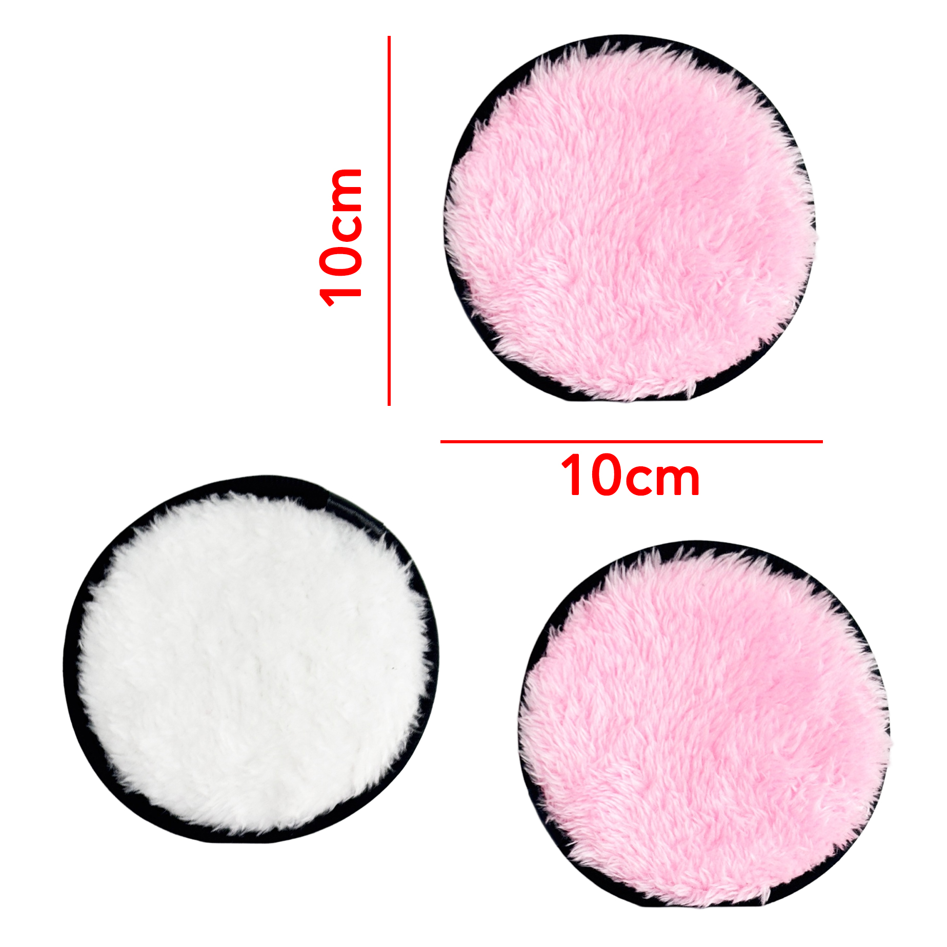 Set of 3 Reusable Plush Facial Cleansing Pads Set