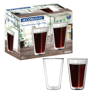300ml/400ml/500ml Double Walled Tapered Glass Tumbler