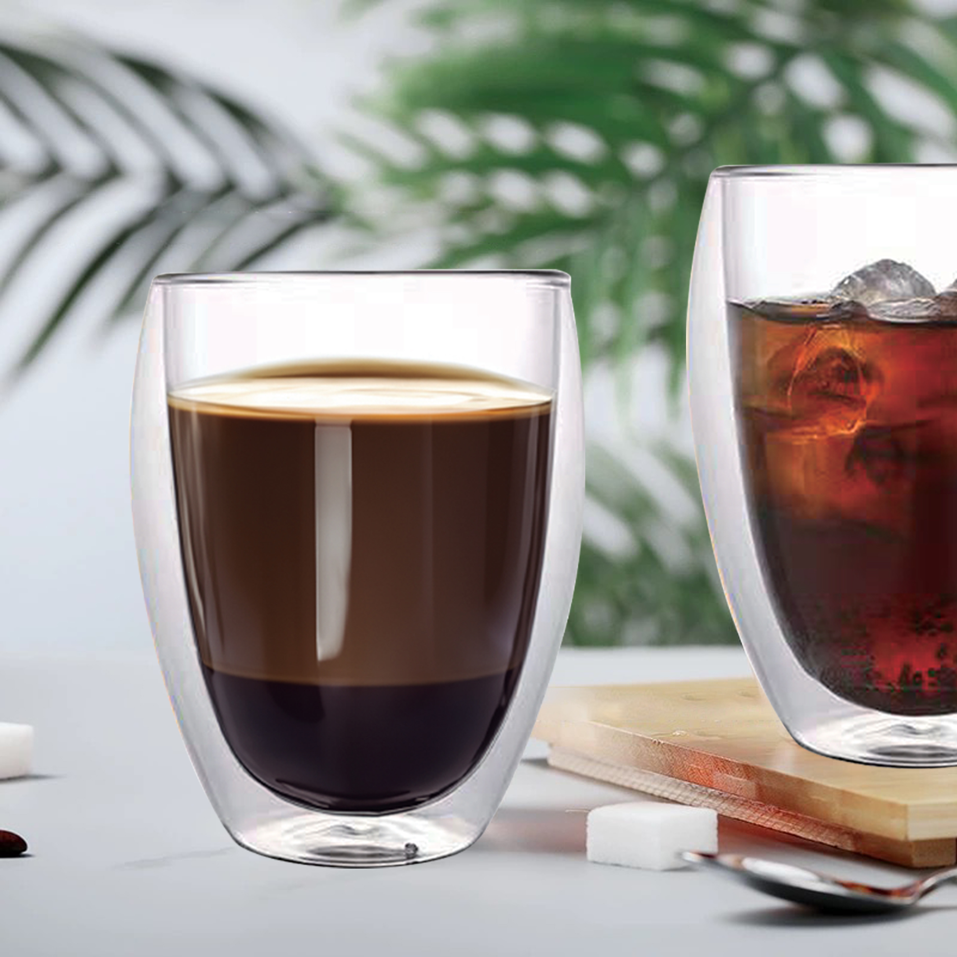 Double Walled Insulated Clear Glass Tumbler