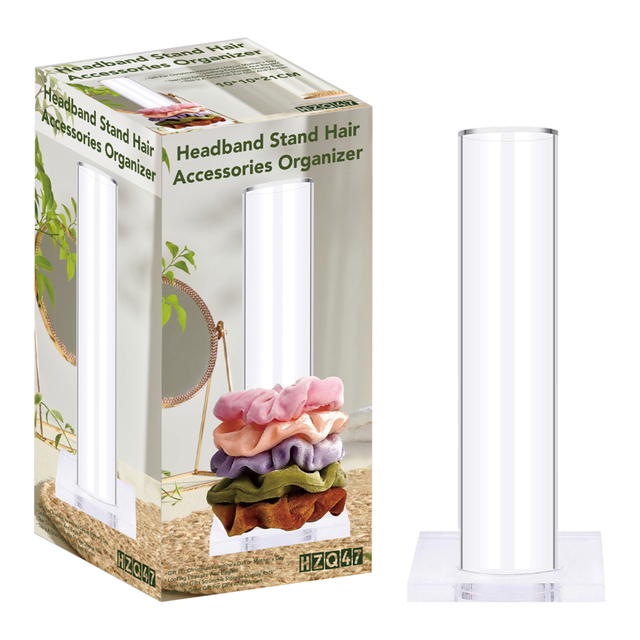 Clear Acrylic Hair Scrunchie & Headband Organizer Stand