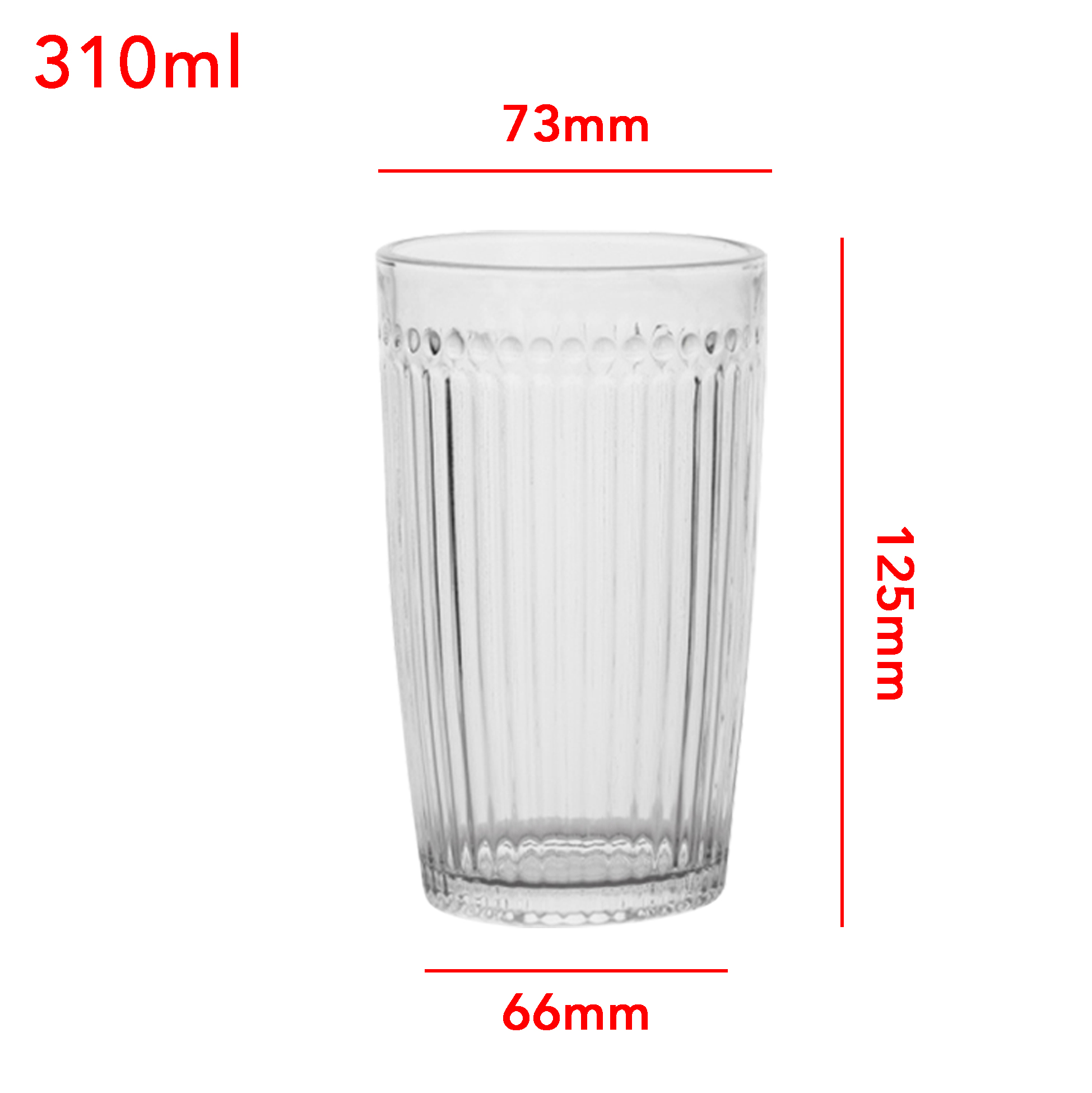 6-Piece Ribbed Glass Tumbler Set
