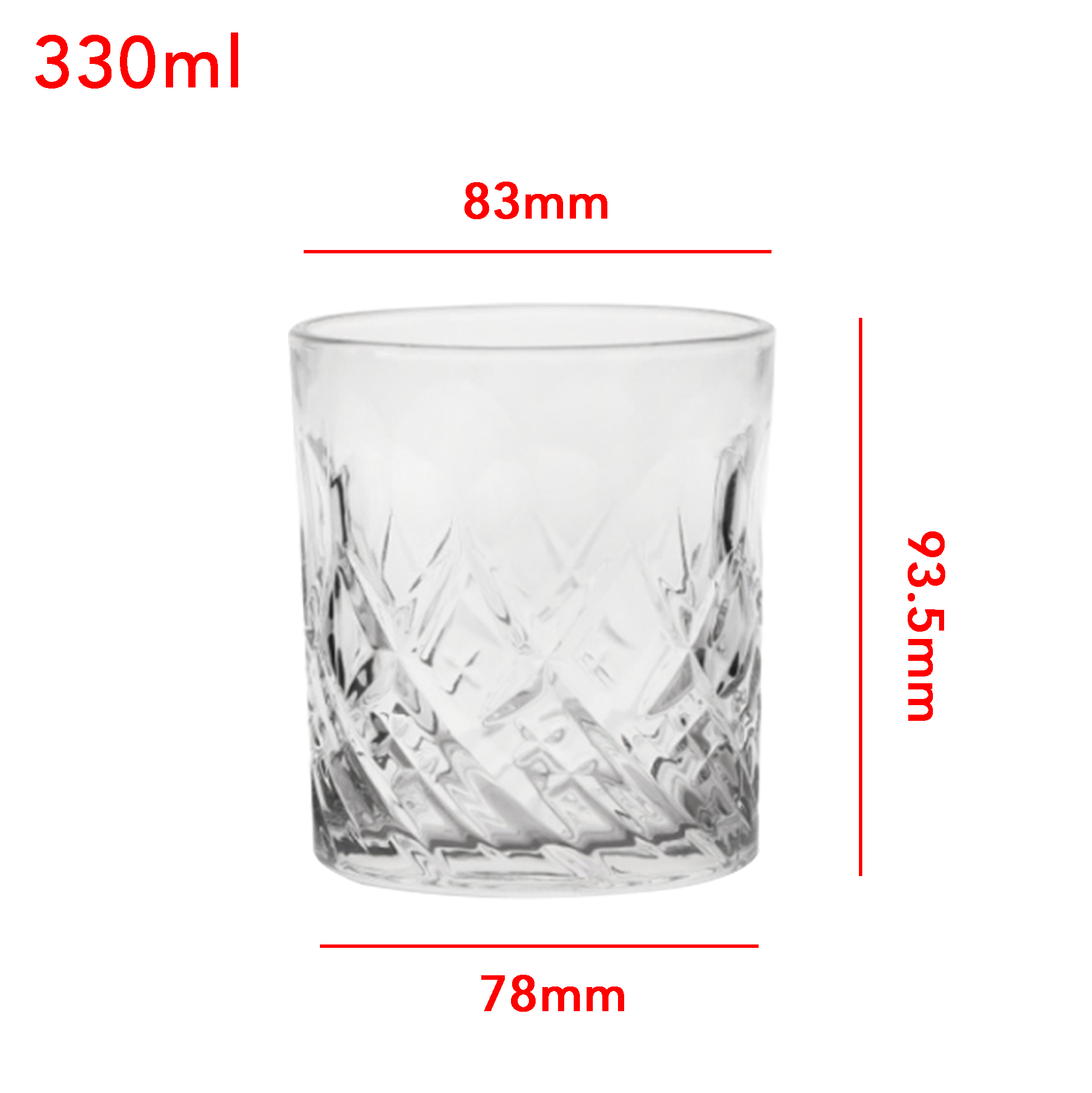 6-Piece Diamond-Etched Whiskey Glass Set