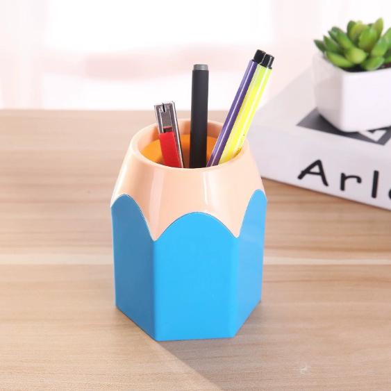 Pencil-Shaped Desk Pen Holder