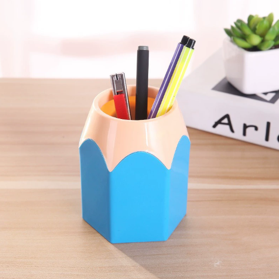 Pencil-Shaped Desk Pen Holder