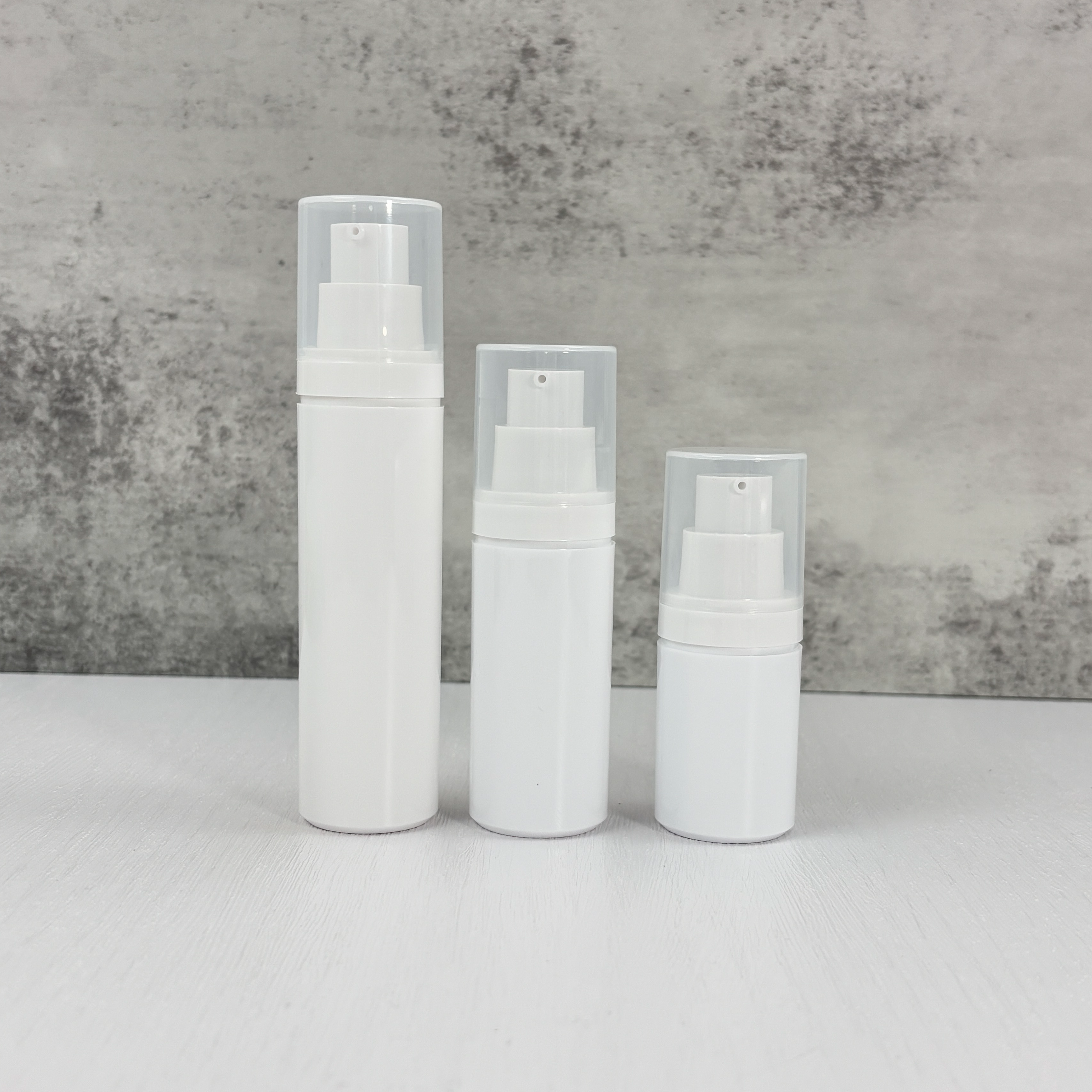 White Airless Lotion Pump Bottles
