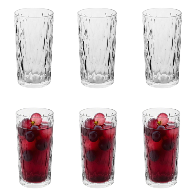 6-Piece Textured Highball Glass Set