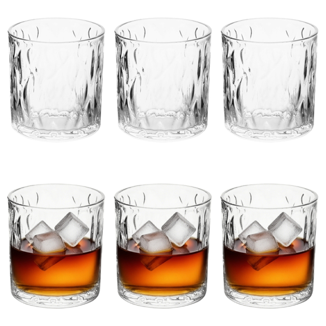 6-Piece Textured Whiskey Glass Set