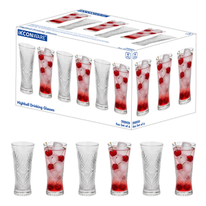 6-Piece Engraved Tall Cocktail Glass Set