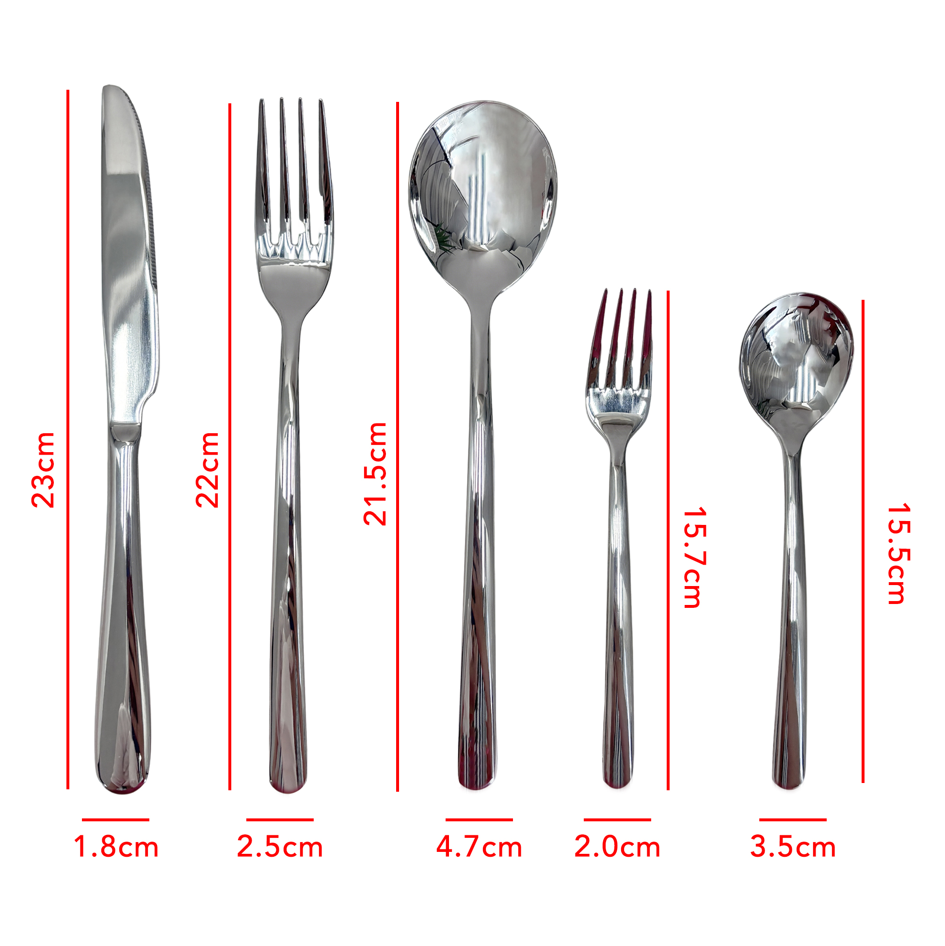 30-Piece Mirror-Polished Stainless Steel Cutlery Set