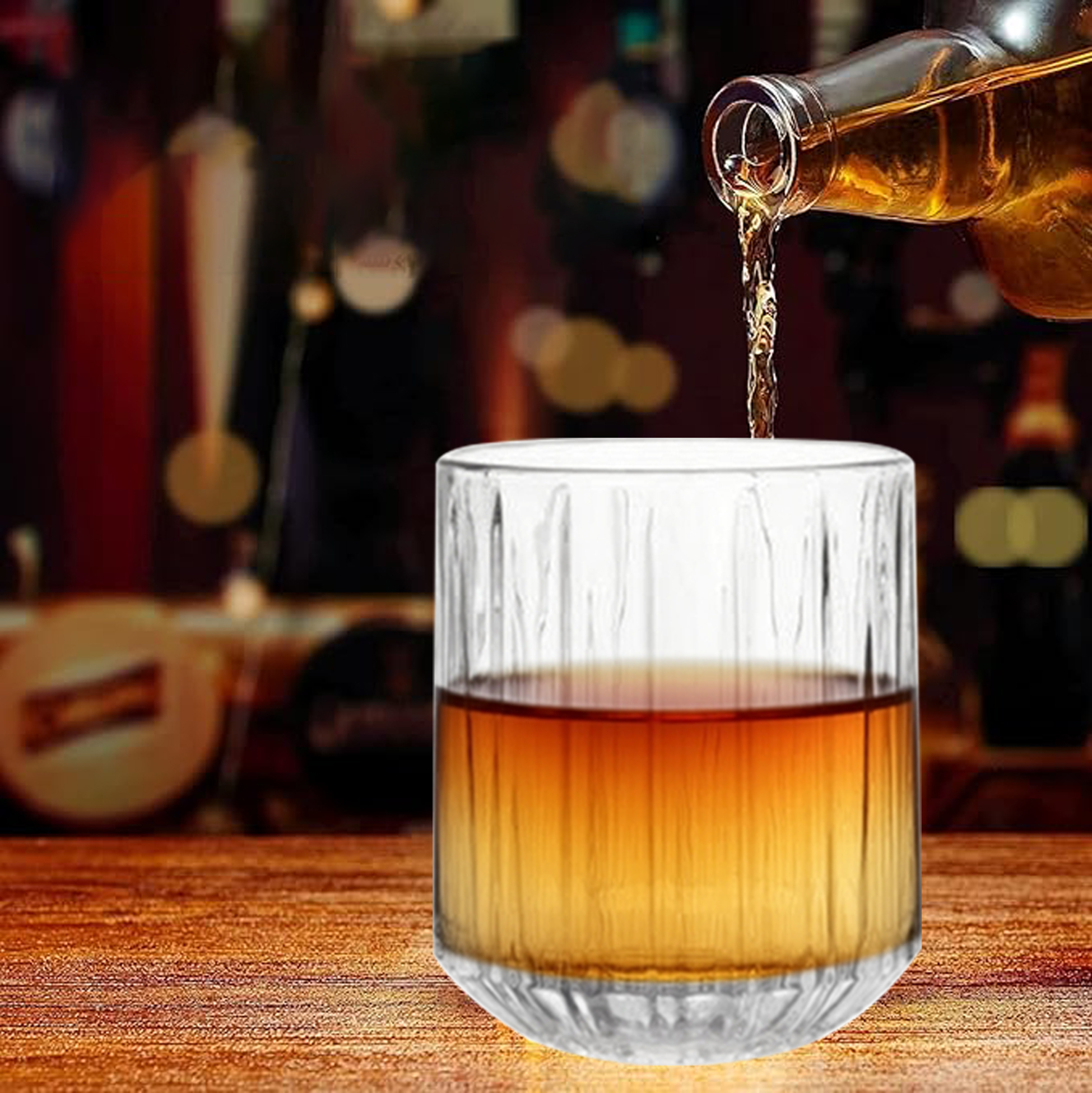 6-Piece Ribbed Whiskey Glass Set