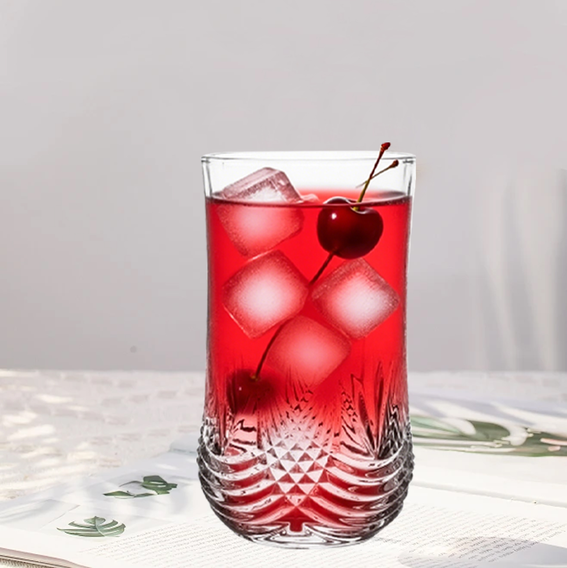 6-Piece Diamond Cut Highball Glass Set