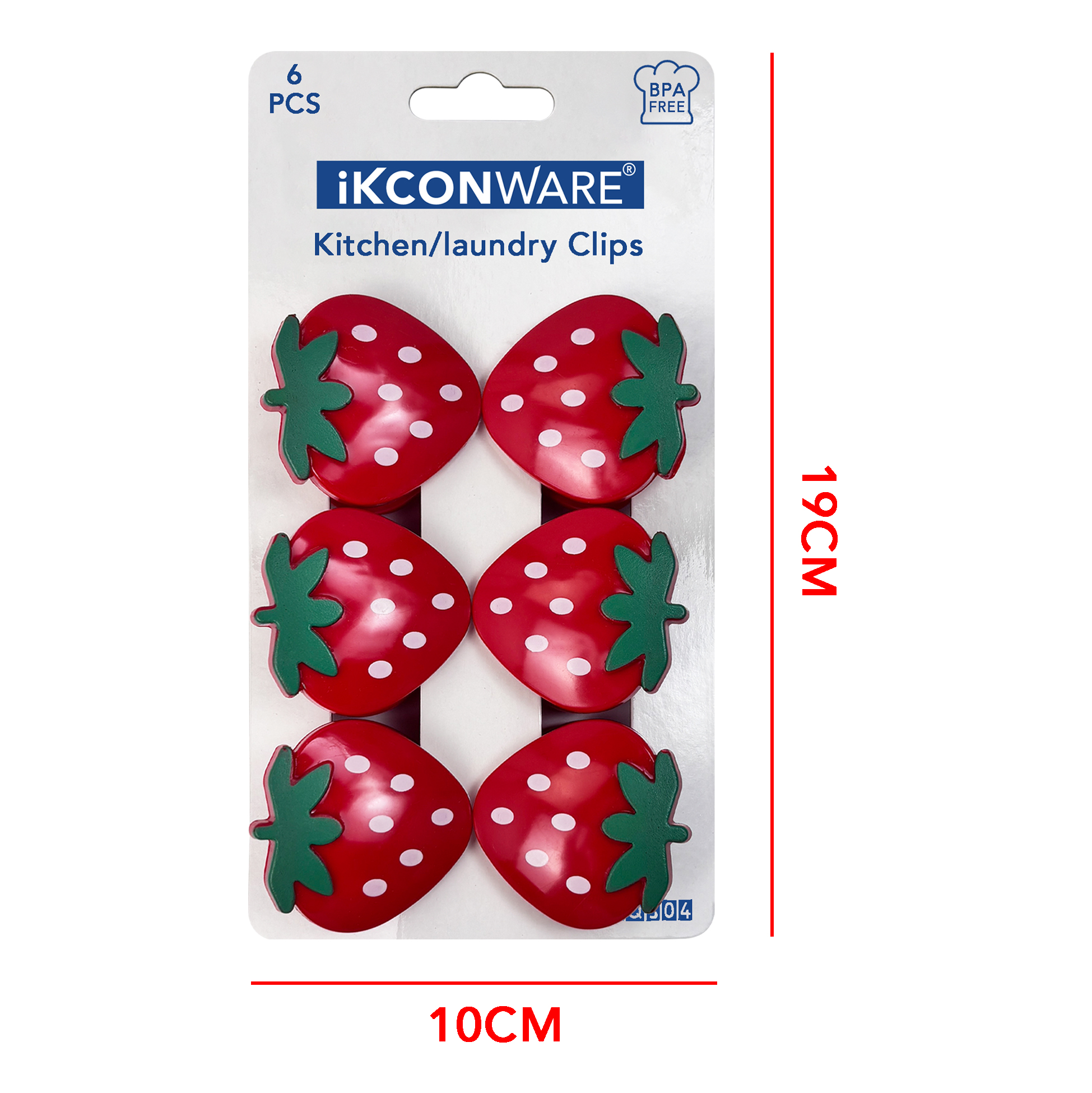 Strawberry-Shaped Plastic Clip Set of 6